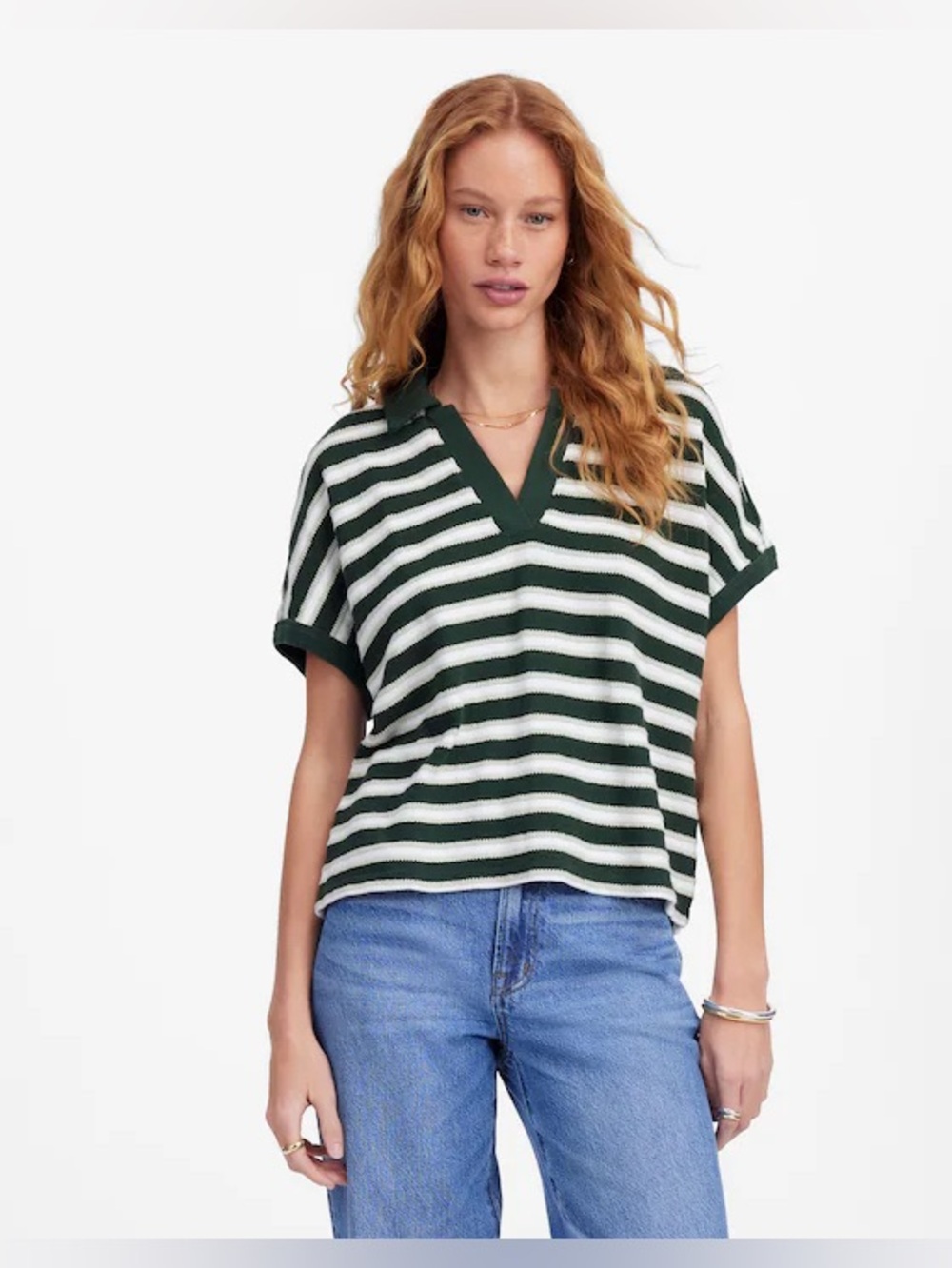 Madewell Relaxed V-Neck Polo Shirt